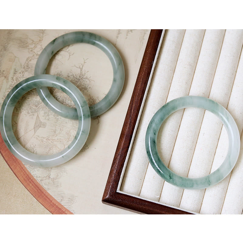 Armreif aus natürlicher Jade für Glück und Wohlstand, 56 mm