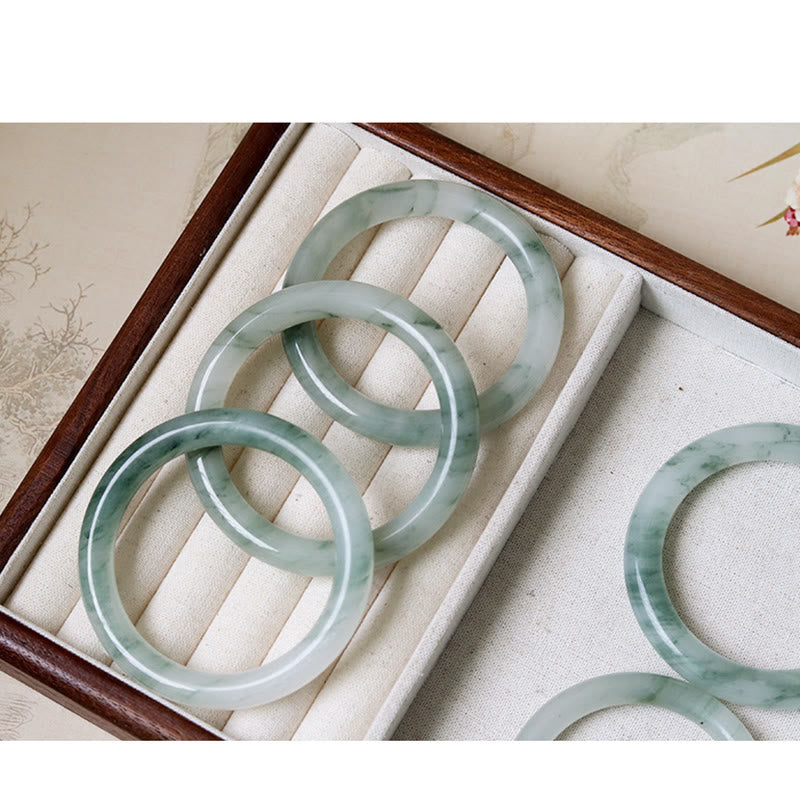 Armreif aus natürlicher Jade für Glück und Wohlstand, 56 mm