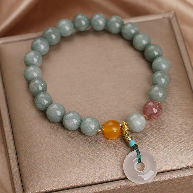 Natürliches Jade-Peace-Armband mit Schnalle für Wohlstand und Überfluss