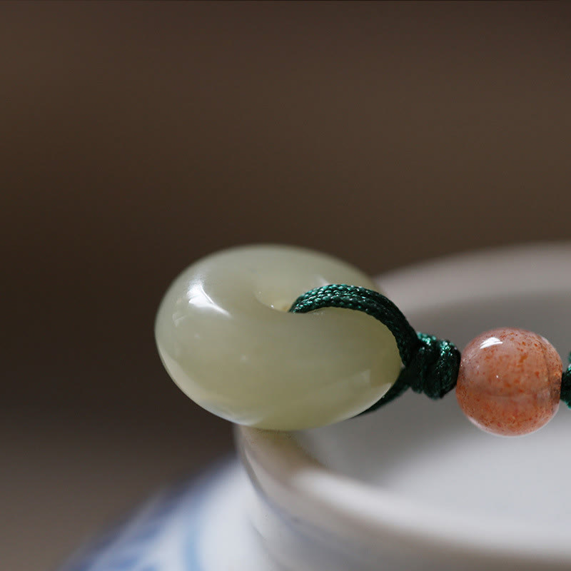 Natürliche Jade-Friedensschnalle & Lotus-Halskette | Energie im Überfluss