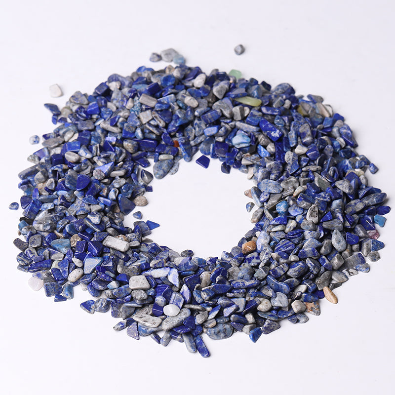 Natürliche Lapislazuli-Trommelsplitter, 5–9 mm, zur Heilung