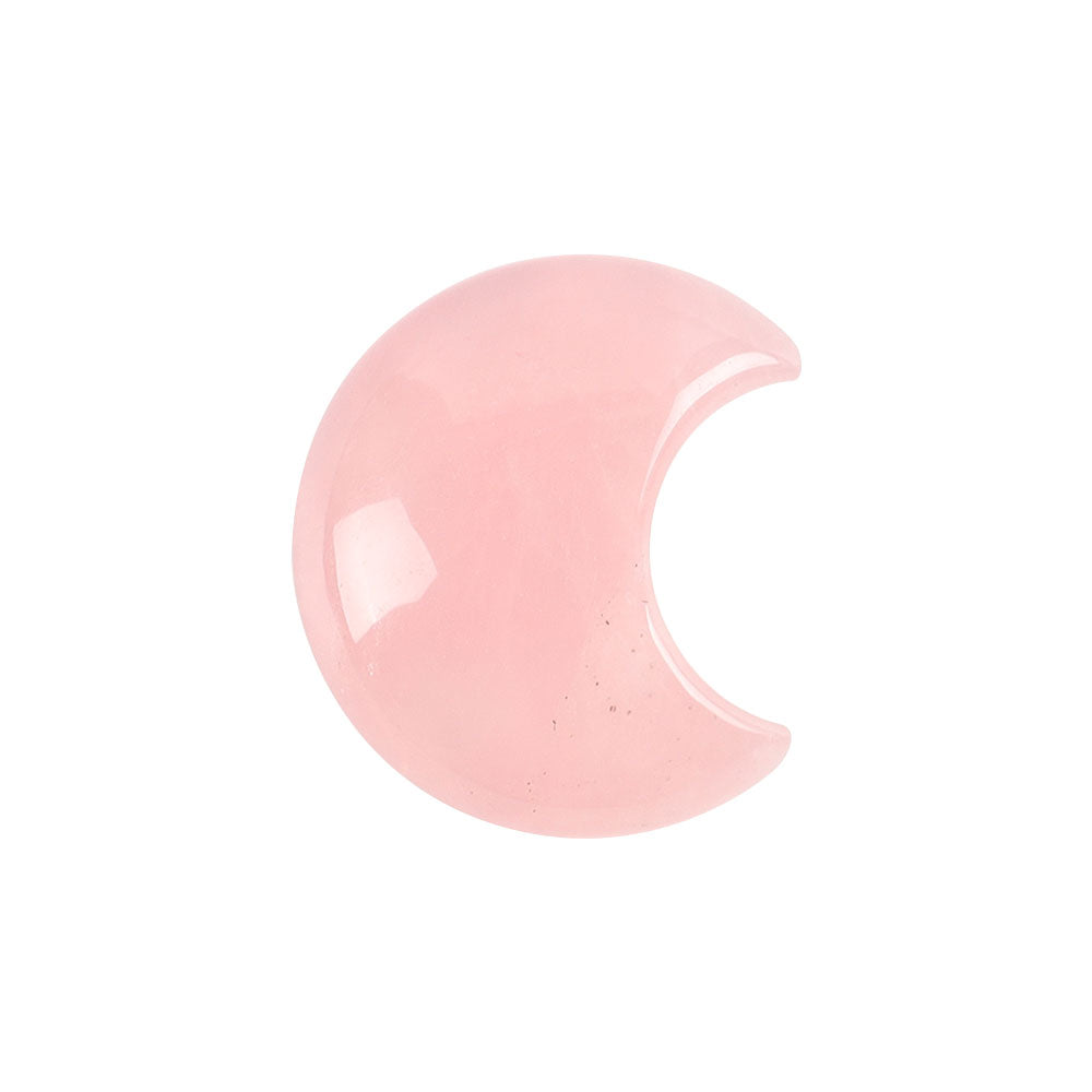 Natürlicher Rosenquarz-Handstein in Mondform zur Heilung