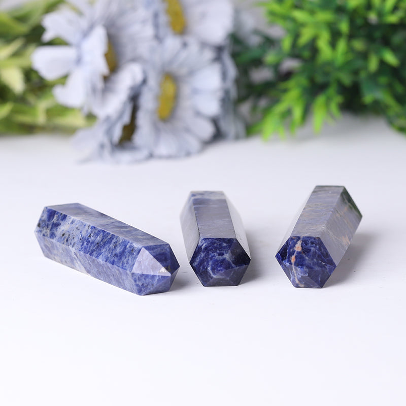 Natural Sodalite Crystal Point 2.4-4.5 Inches Healing Stone