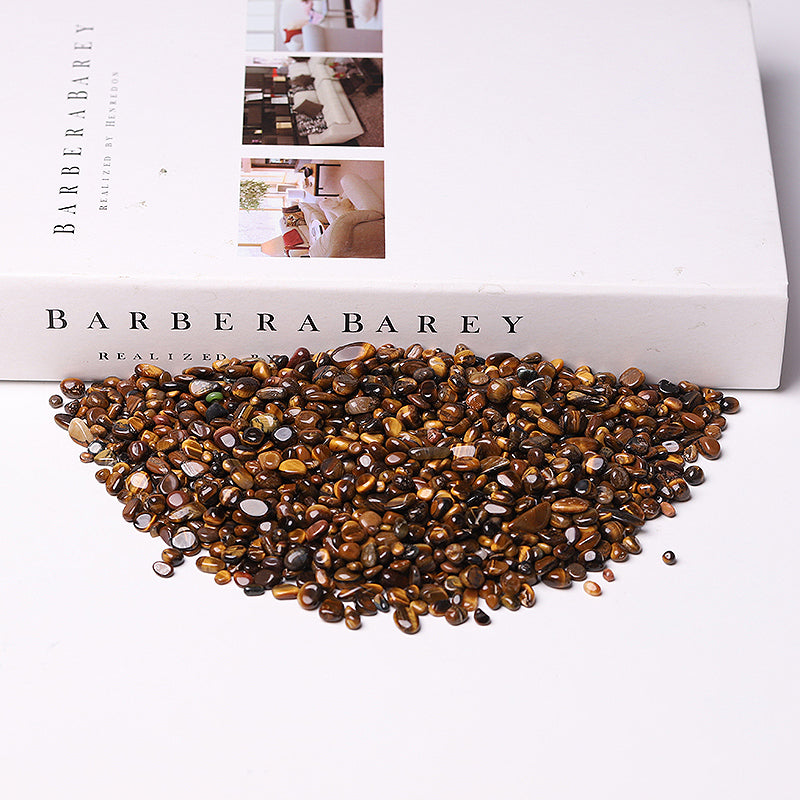 Natürliche Tigerauge-Splitter, 5–9 mm, polierte Steine