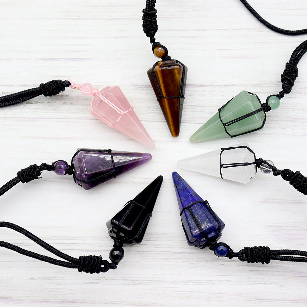 Obsidian Arrowhead Crystal Necklace 1.5 Inch Healing Stone