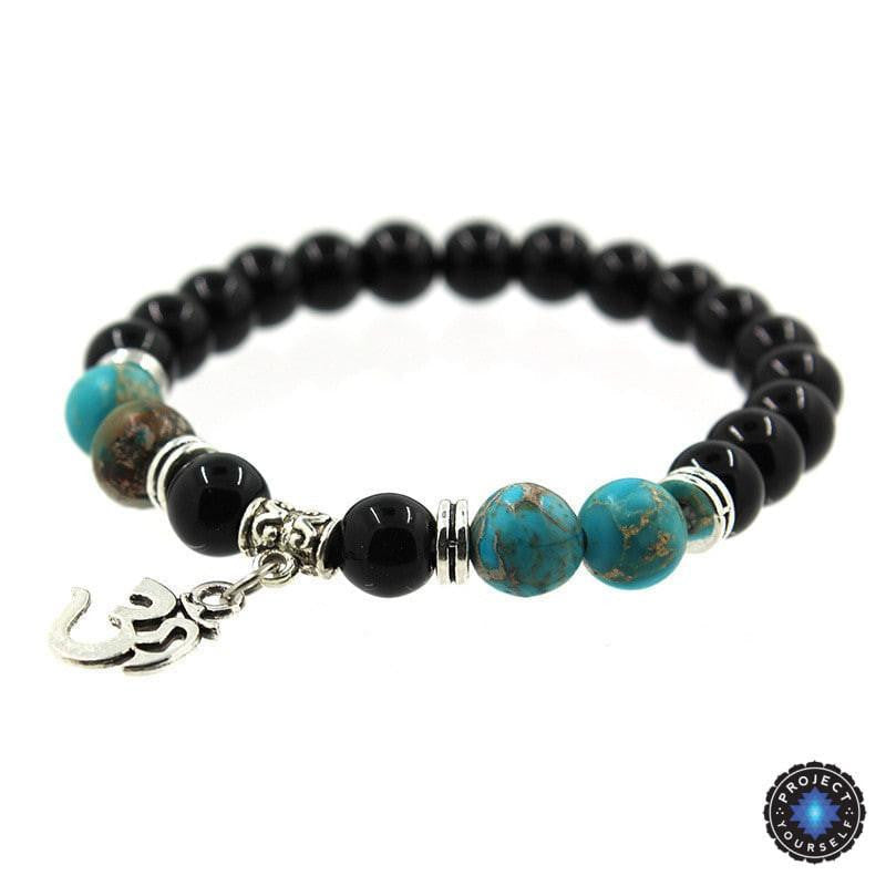 Om Charm Achat Armband - Spiritueller Symbolschmuck