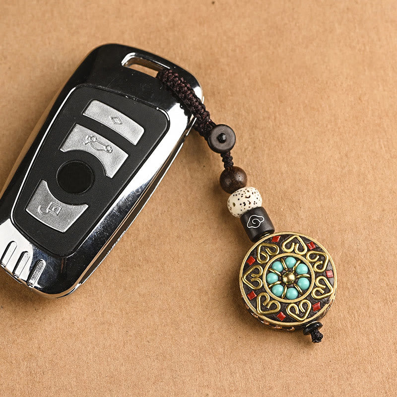 Om Mani Padme Hum Bodhi Seed Peace Schlüsselanhänger Charm
