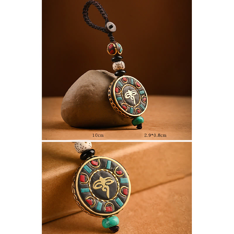 Om Mani Padme Hum Bodhi Seed Peace Schlüsselanhänger Charm