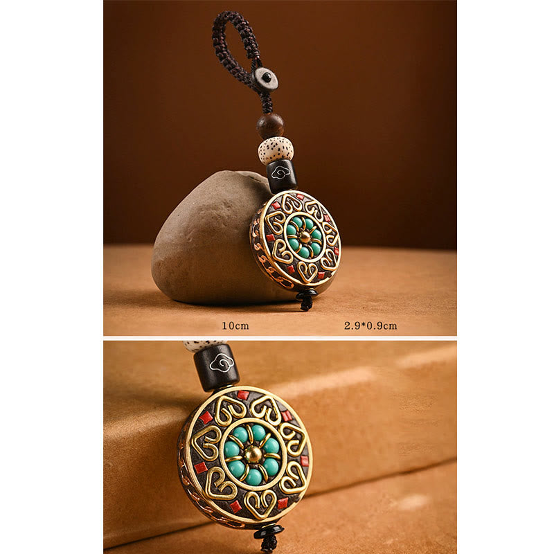 Om Mani Padme Hum Bodhi Seed Peace Schlüsselanhänger Charm