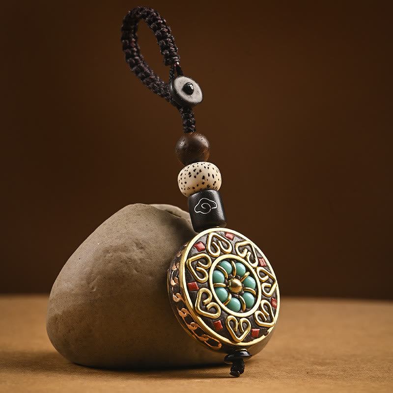 Om Mani Padme Hum Bodhi Seed Peace Schlüsselanhänger Charm
