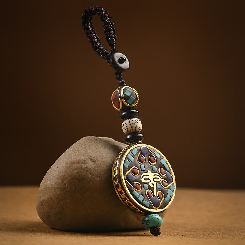 Om Mani Padme Hum Bodhi Seed Peace Schlüsselanhänger Charm
