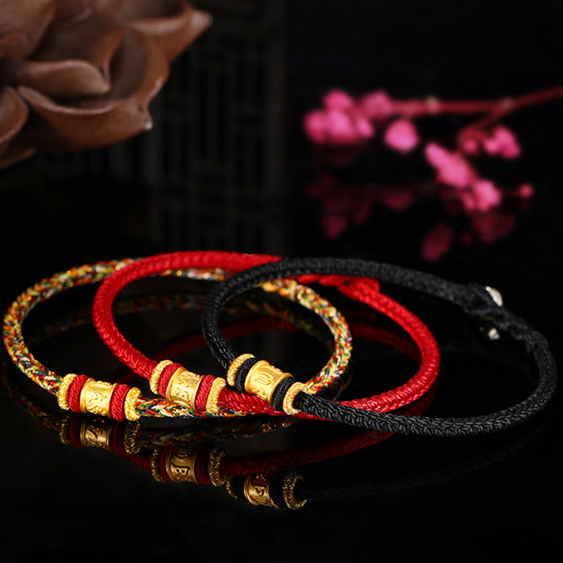 Om Mani Padme Hum Armband | 999 Gold & Silber Schutzseil
