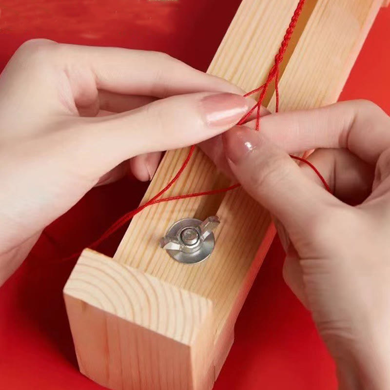 Om Mani Padme Hum Cinnabar Red String Armband