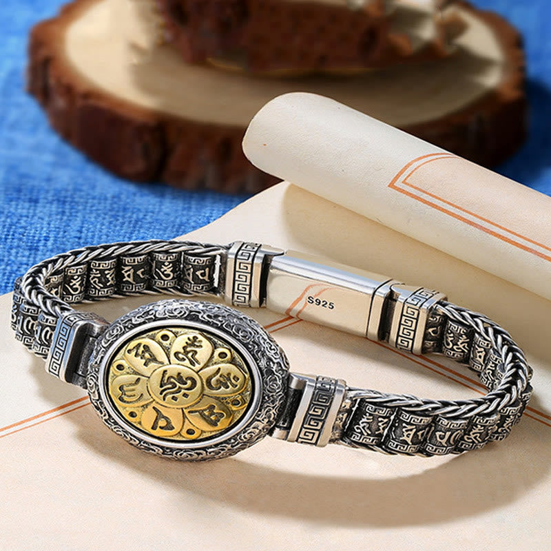 Om Mani Padme Hum Kupferarmband 7,1 Zoll Schnalle drehbar Peace