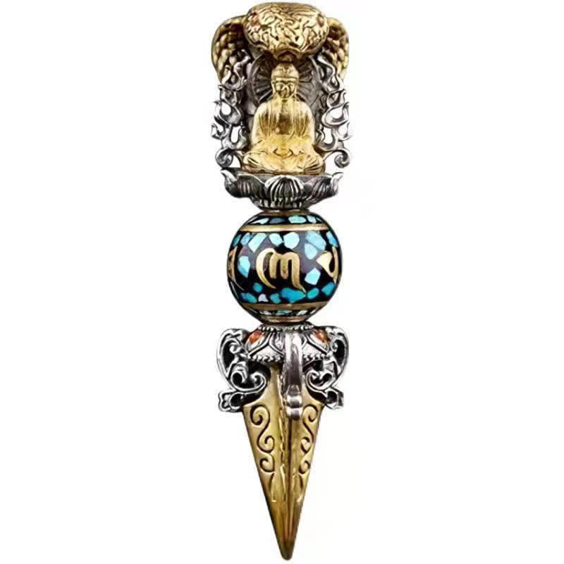 Om Mani Padme Hum Halskette | Kupfer Vajra Anhänger Unisex