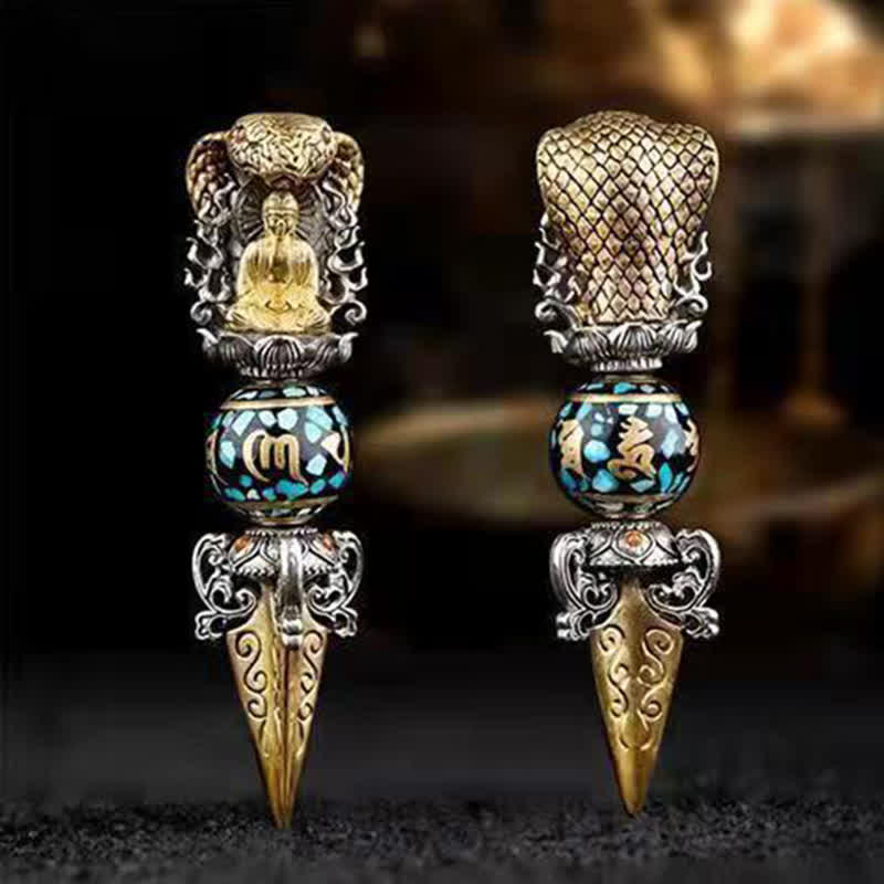 Om Mani Padme Hum Halskette | Kupfer Vajra Anhänger Unisex