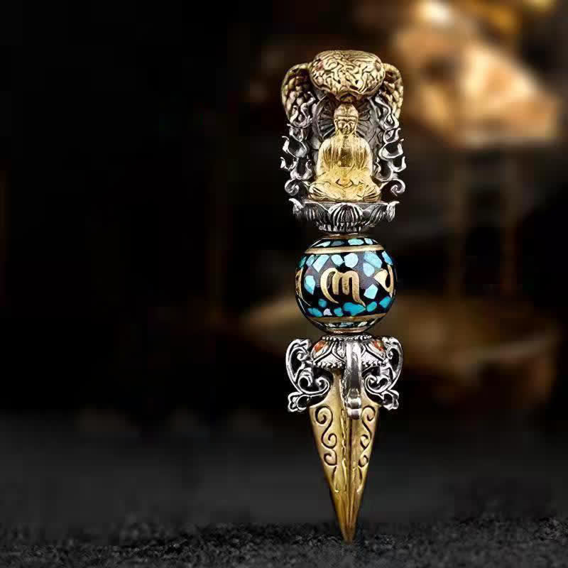 Om Mani Padme Hum Halskette | Kupfer Vajra Anhänger Unisex