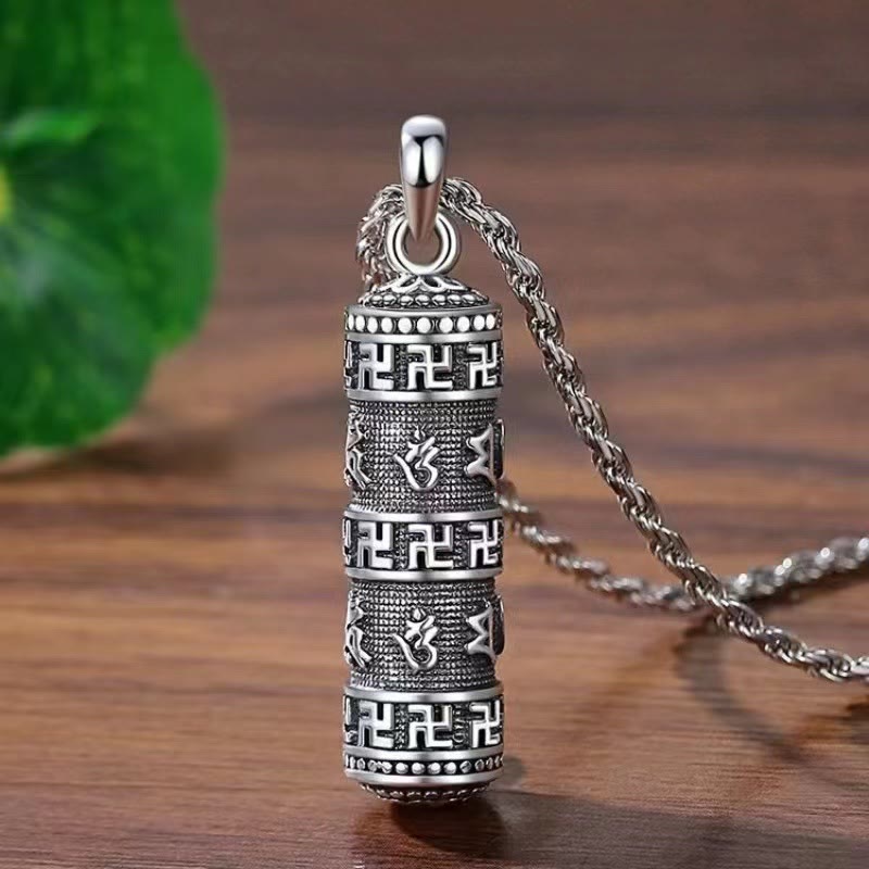 Om Mani Padme Hum Swastika Twisted Chain Weisheit Halskette