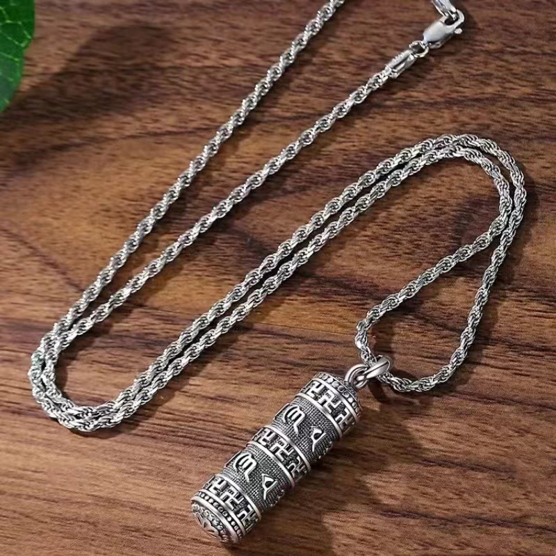 Om Mani Padme Hum Swastika Twisted Chain Weisheit Halskette