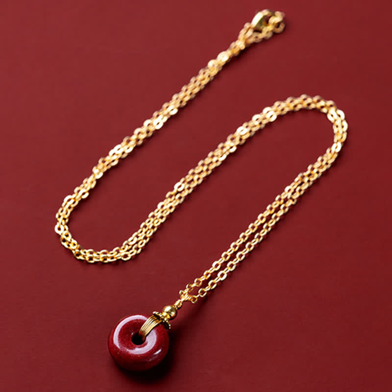 Peace Buckle Zinnober Halskette | Ruhesegen Anhänger