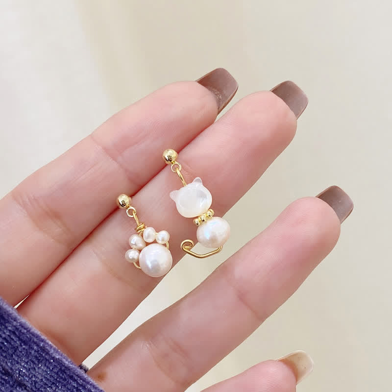 Pearl Wisdom Ohrstecker mit Katzenpfoten-Design