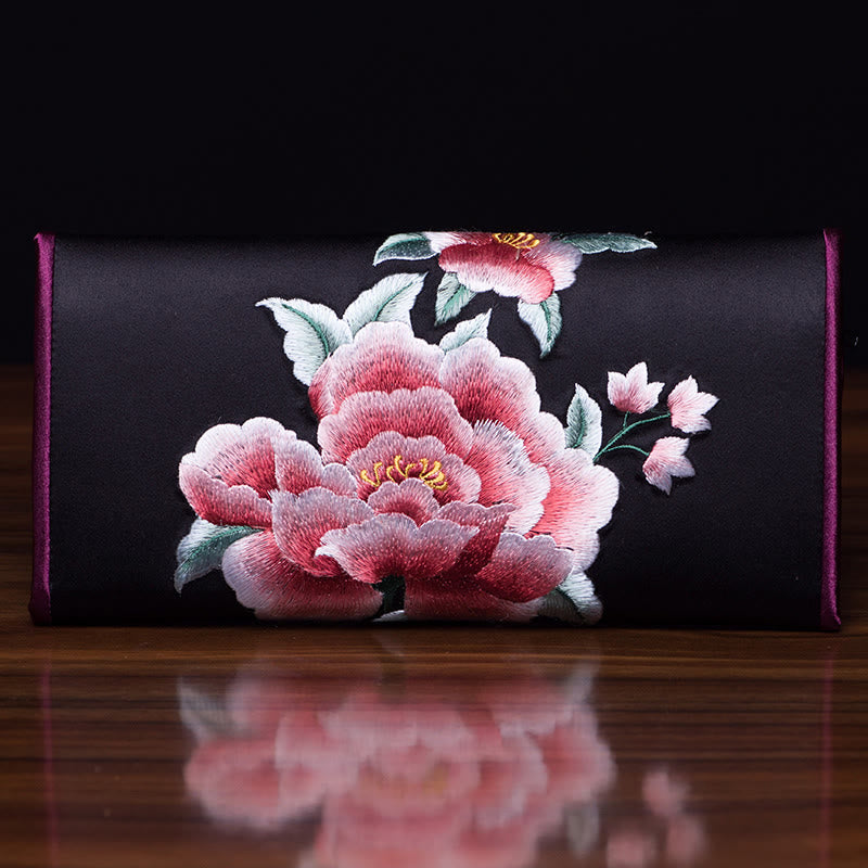Peony Su Bestickte Handtasche 20x10cm | Wohlstandssymbol