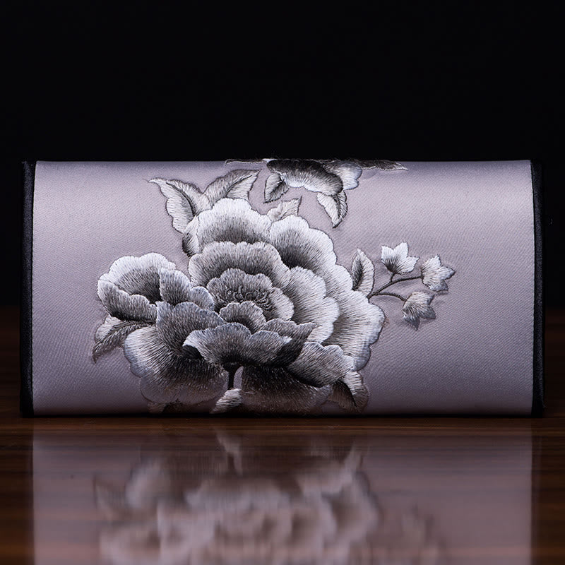 Peony Su Bestickte Handtasche 20x10cm | Wohlstandssymbol