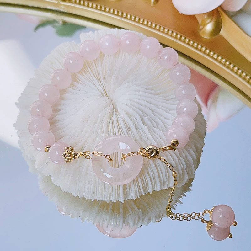 Rosa Kristall Peace Buckle Love Armband für innere Ruhe