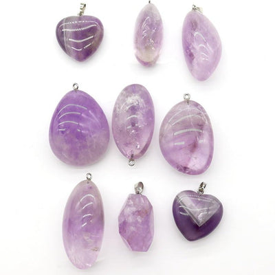 Polierter Amethyst-Kristall-Anhänger, Heilschmuck