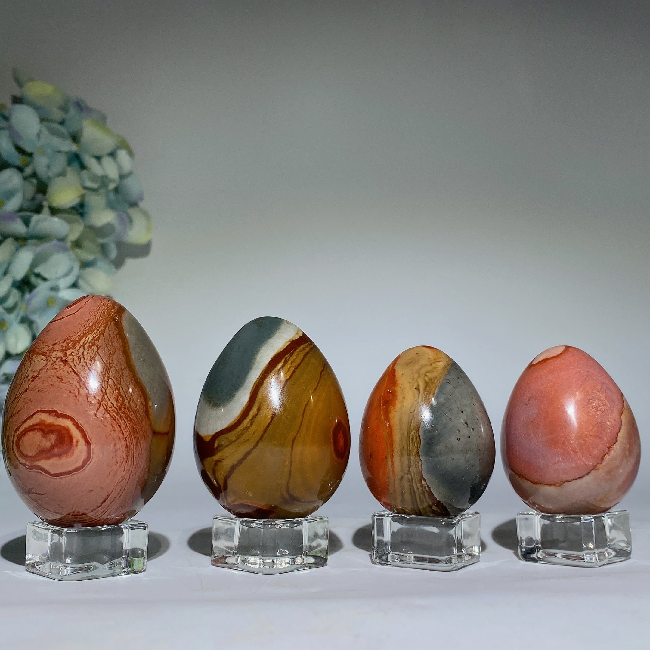 Polychromes Kristall-Ei, 4,8–6,1 cm, Heilstein