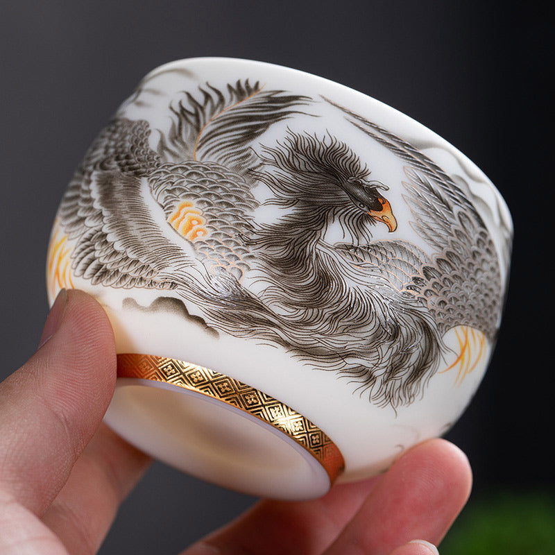 Porzellan Phoenix Keramik-Teetasse 185 ml mit Geschenkbox