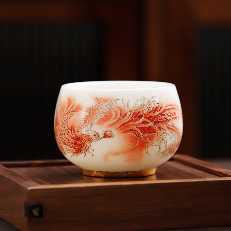 Porzellan Phoenix Teetasse 180ml | Zen Keramik Dekor