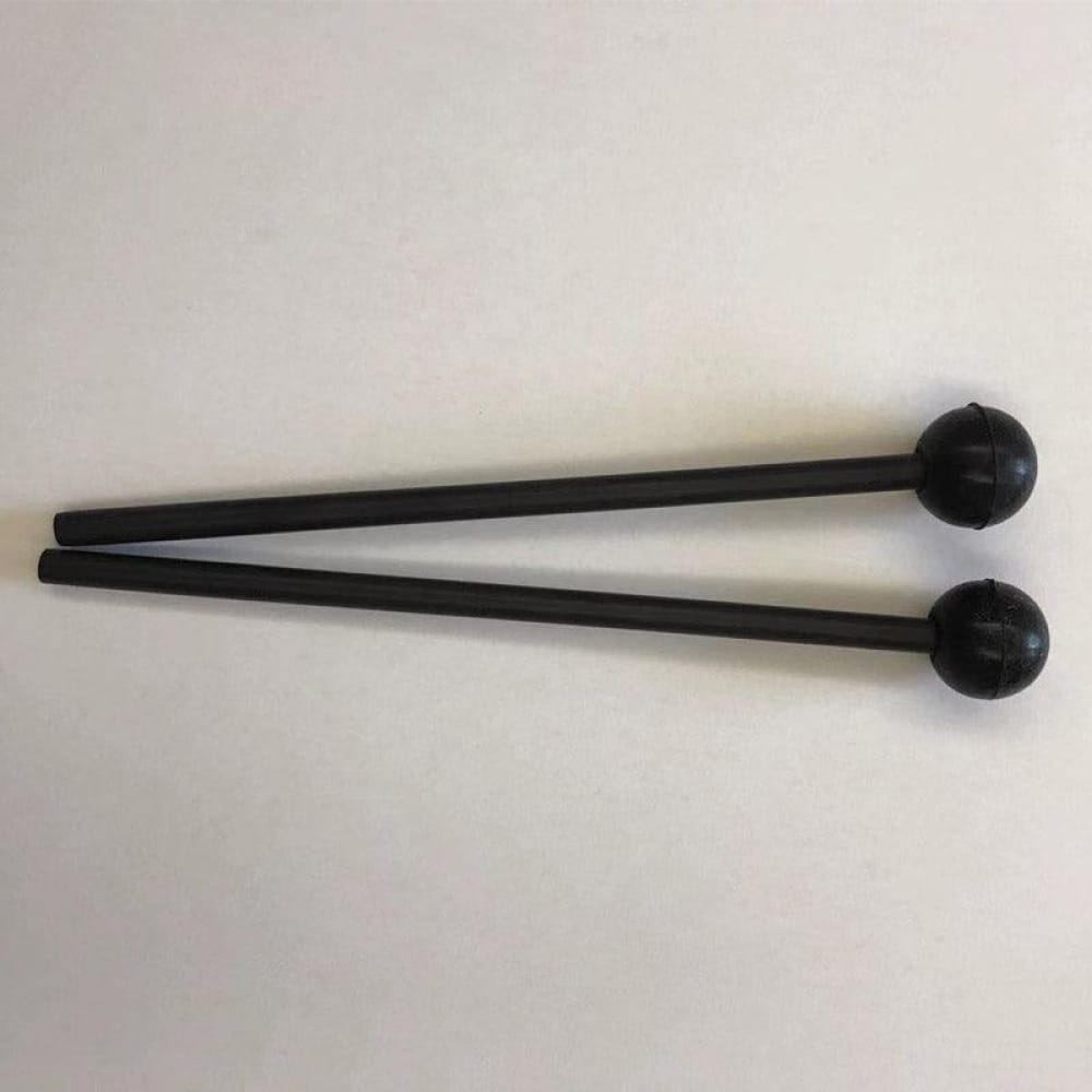 Pair of black percussion mallets with round rubber heads for Premium Wooden Drumsticks