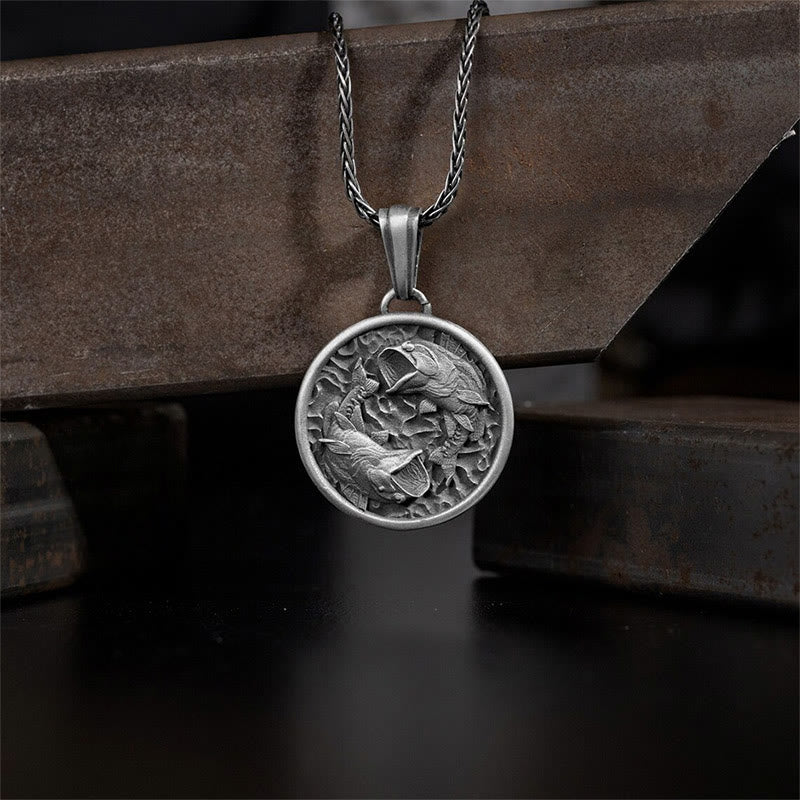 Glücksbringer-Halskette mit Koi-Fisch aus reinem Zinn für Reichtum