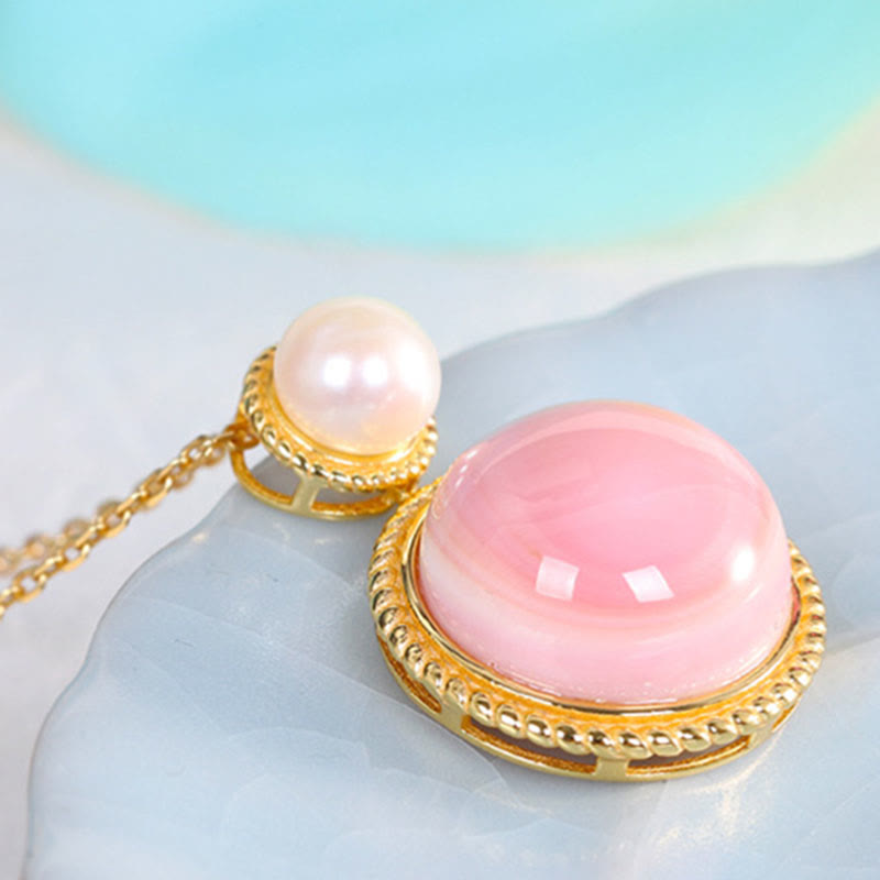 Spirituelles Schmuckset mit Queen Conch-Perlen | 925 Sterling Silber