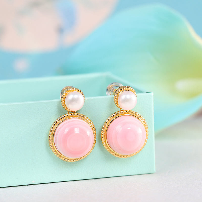 Spirituelles Schmuckset mit Queen Conch-Perlen | 925 Sterling Silber