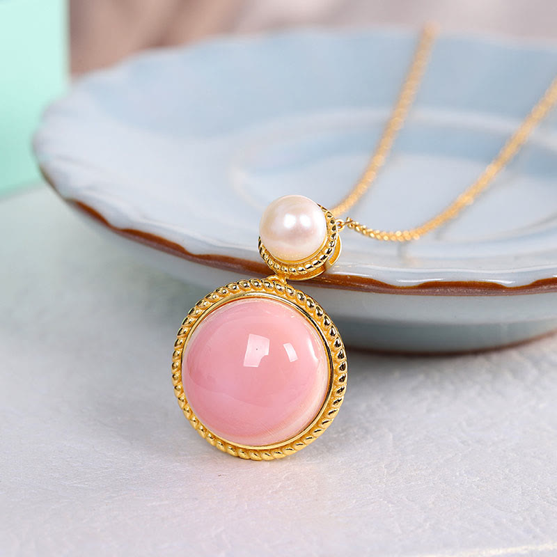 Spirituelles Schmuckset mit Queen Conch-Perlen | 925 Sterling Silber