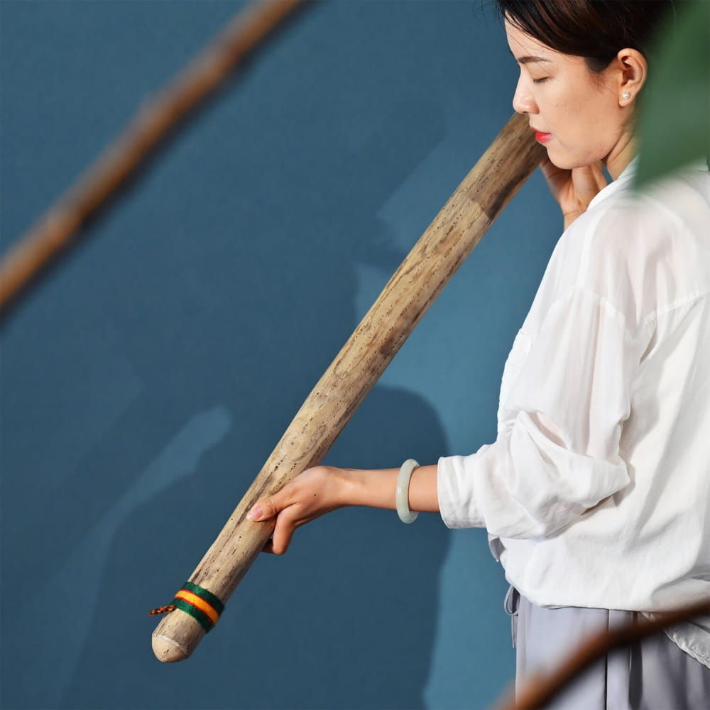 Colorful wooden didgeridoo, part of 40 inch Handcrafted Rainstick for meditation