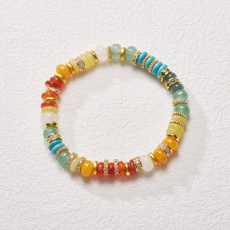 Regenbogen Jade Achat Vertrauensarmband 6mm Heilschmuck