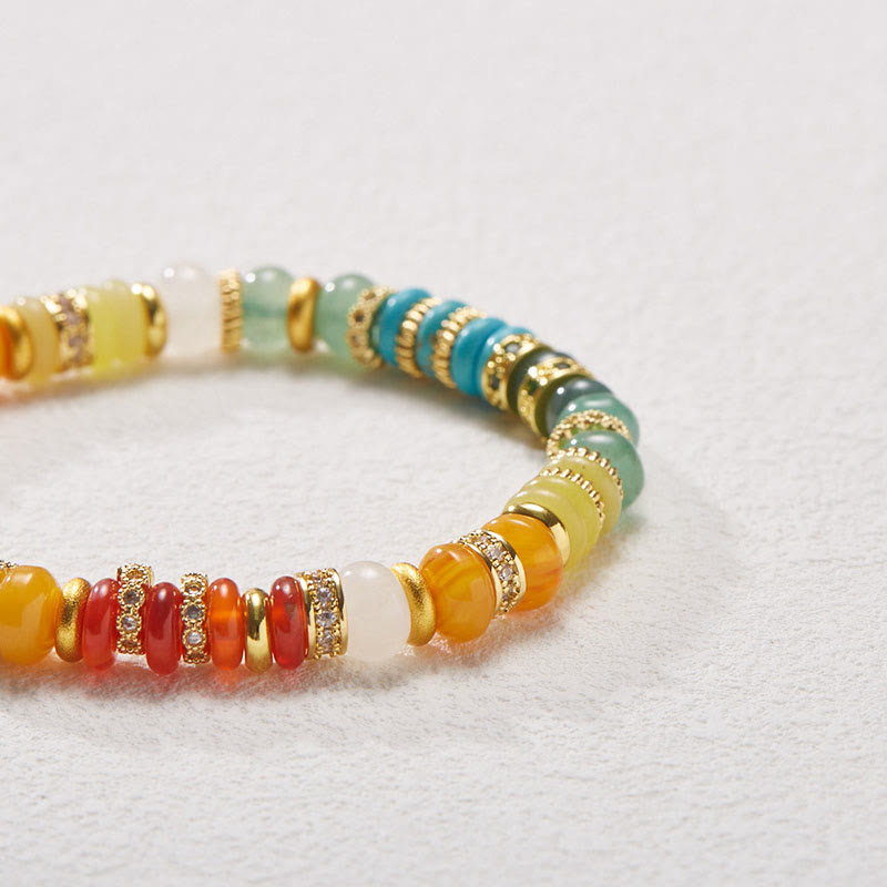Regenbogen Jade Achat Vertrauensarmband 6mm Heilschmuck