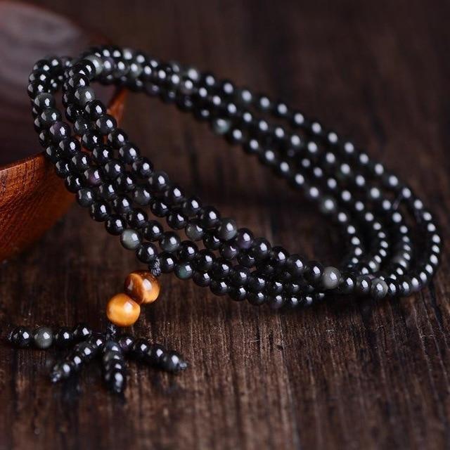 Regenbogen-Obsidian-Mehrfach-Wickelarmband – Fröhliches Design