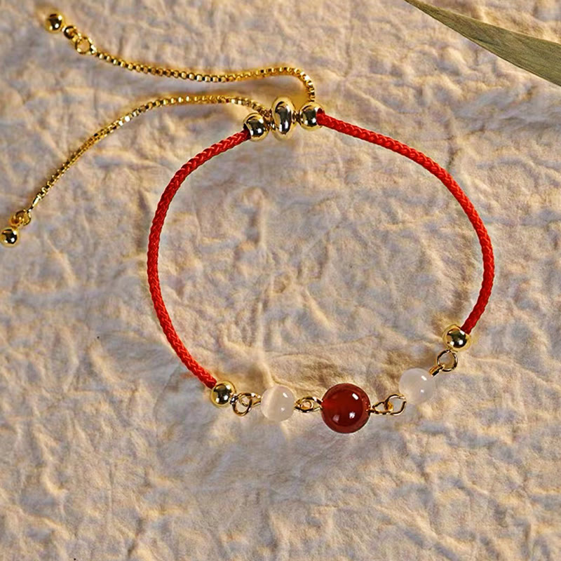 Rotes Achat-Katzenauge-Vertrauensschutzarmband