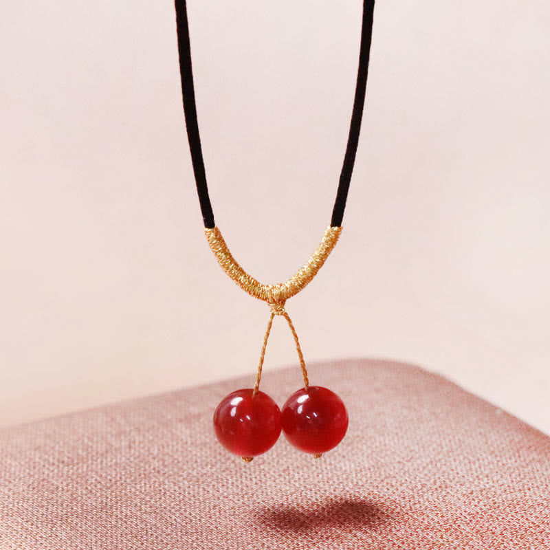 Rote Achat-Chalcedon-Armband-Halskette für Selbstvertrauen und Harmonie