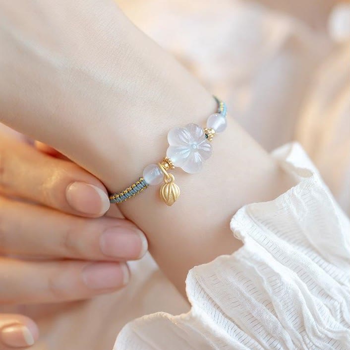 Rotes Achat-Jade-Lotus-Vertrauensarmband