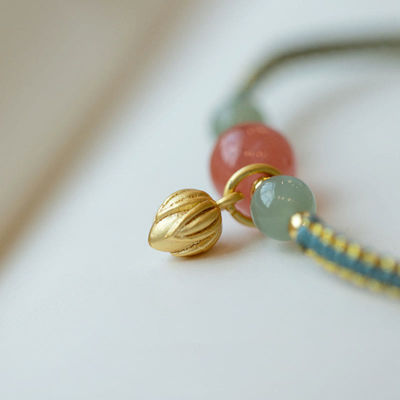 Rotes Achat-Jade-Lotus-Vertrauensarmband