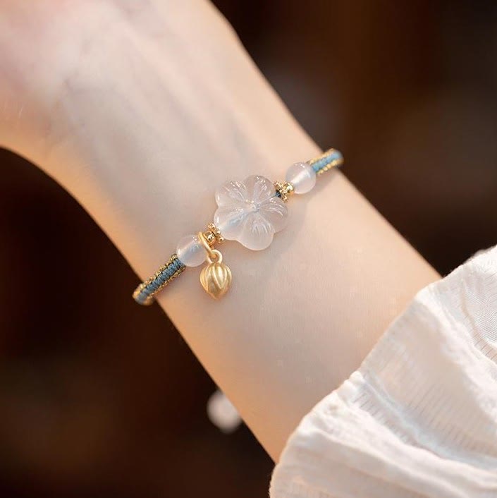 Rotes Achat-Jade-Lotus-Vertrauensarmband