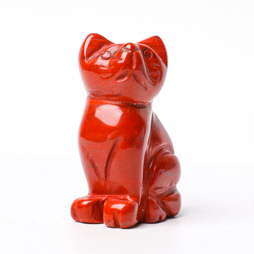 Rote Jaspis-Katzenfigur, 3,8 cm, spirituelle Weisheitsstatue