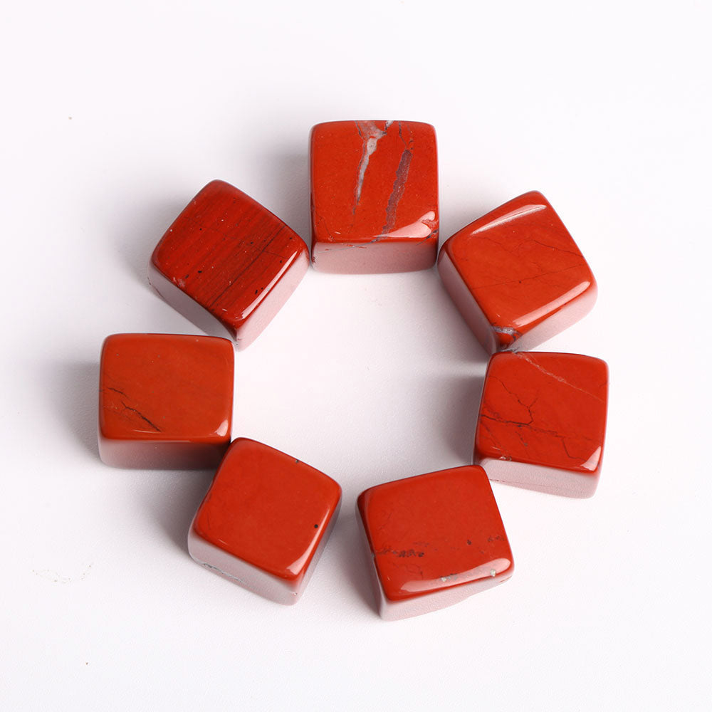 Roter Jaspis-Kristallwürfel, 2 cm, heilende Energiesteine