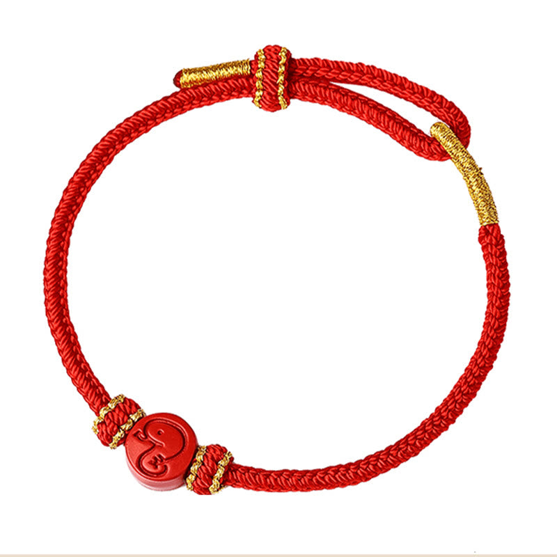 Rotes Schutzarmband mit chinesischem Sternzeichen, Zinnober