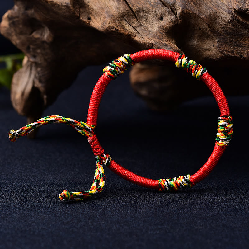 Rotes Schutzarmband mit tibetischem King Kong Knoten